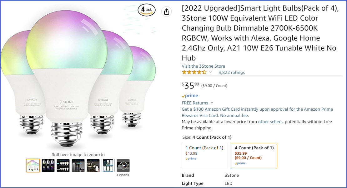 Home automation: WiFi versus Zigbee LED lamp for  Alexa