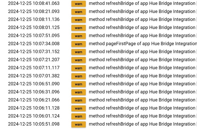 Hue bridge error