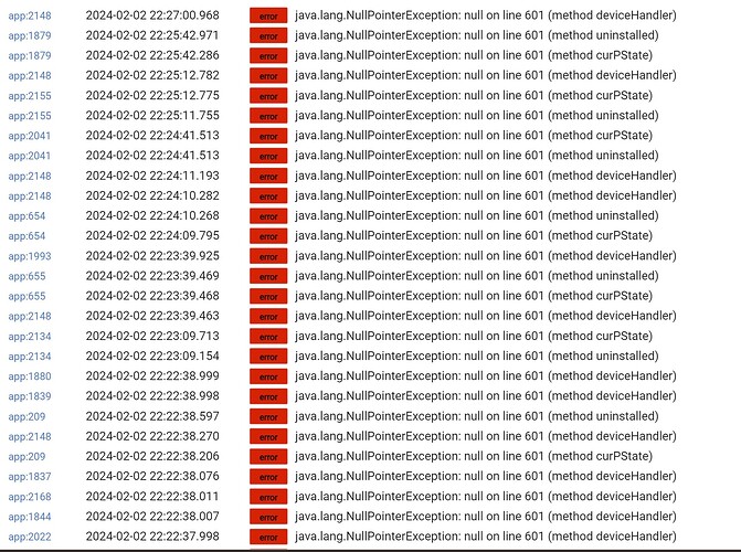 webcore failure errors