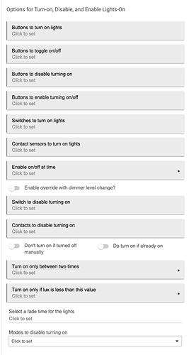 Motion Lighting Options