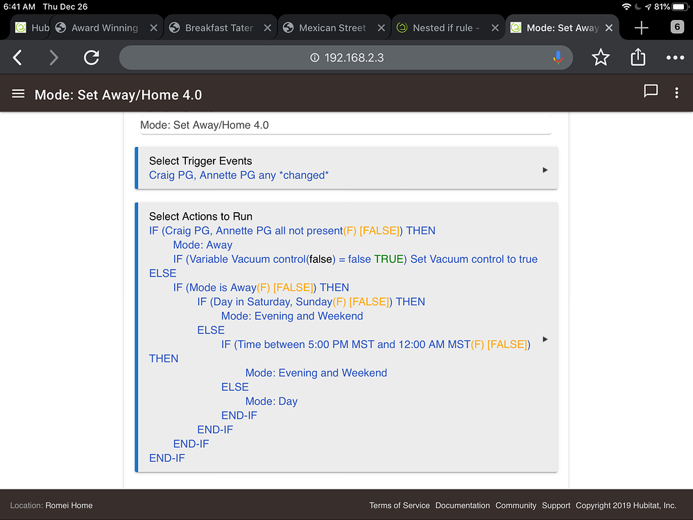 Nested If Rule Rule Machine Hubitat