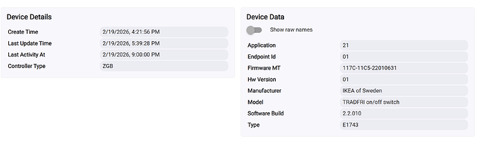 Device data