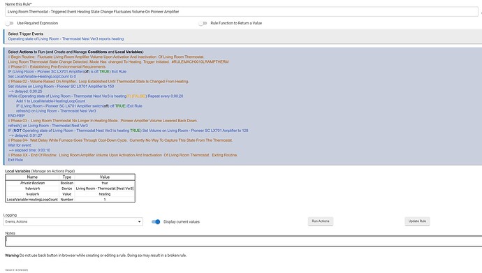 2025.12.05 - Example Trigger Issue 01 Living Rule TV Volume Based On Nest