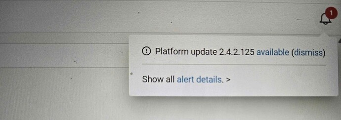 Platform update available