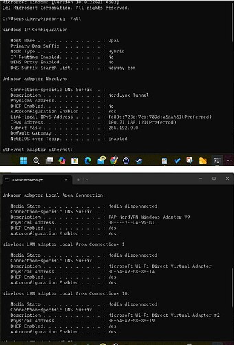 ipconfig - all Pt 1