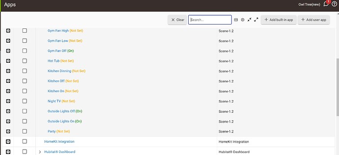 Scene Menu and Status