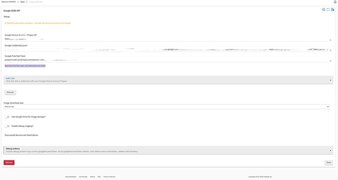 2025.01.04 - Google SDM API Failing