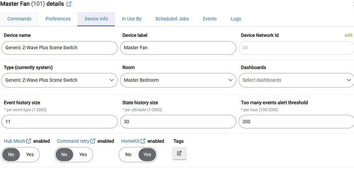 device info - Master Fan