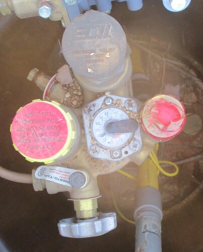 Obstacles next to propane level gauge dial