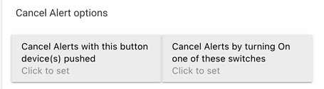 Screenshot: "Cancel Alert options" in HSM
