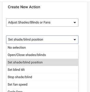 Set shade/blind position