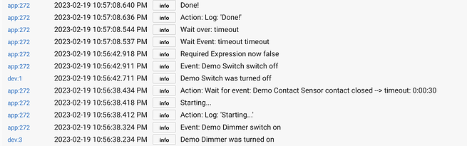 Logs showing completion
