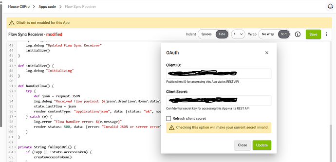 OAuth not enabled
