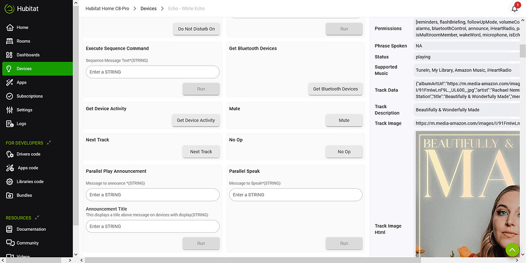 Echo Device page not fitting on desktop screen tab - Lounge - Hubitat