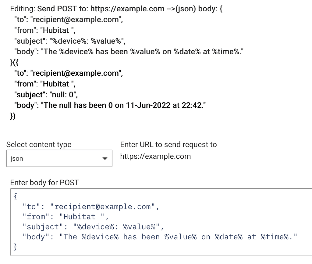 Characters are removed in body for POST - Rule Machine® - Hubitat