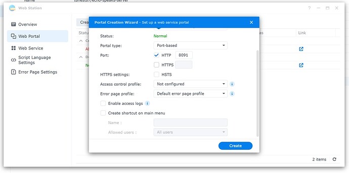 Web Service Portal Configuration Details- Image 01