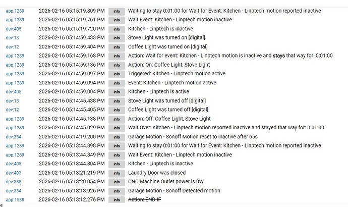 full screenshot of log