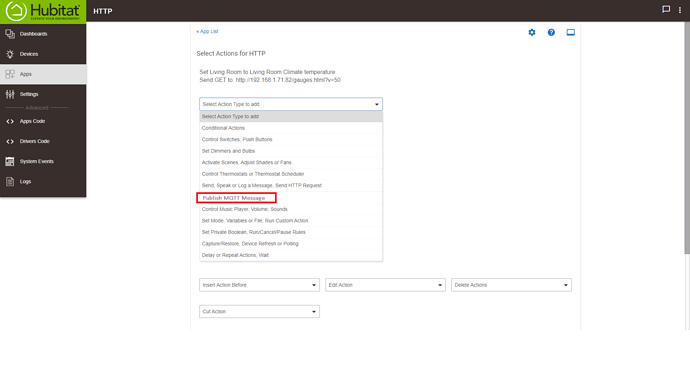 Rule Machine MQTT Publish and Subscribe