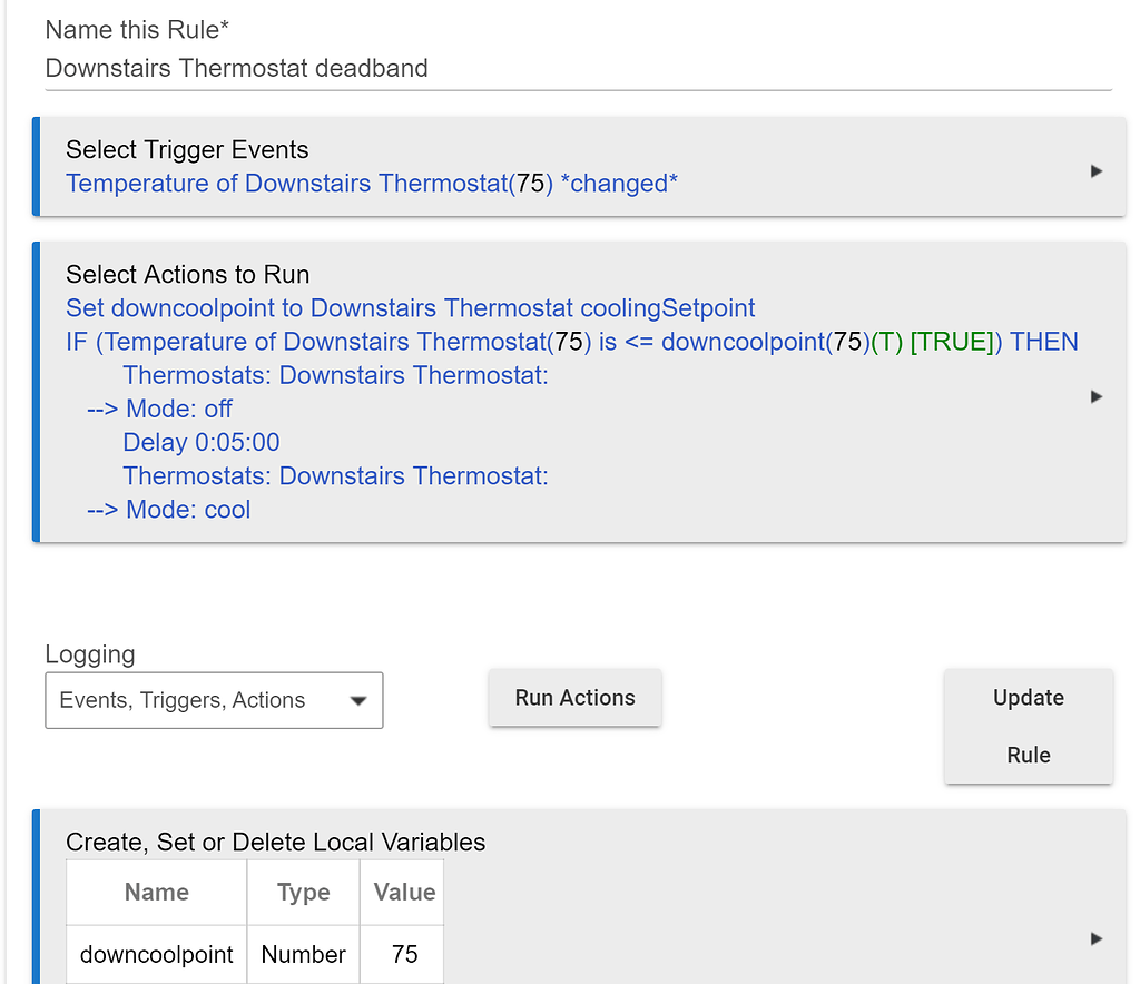 Creating my own Thermostat deadband / hysteresis 📐 Rule Machine