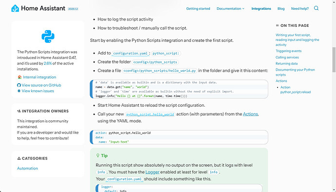 HA python  sripting requirements