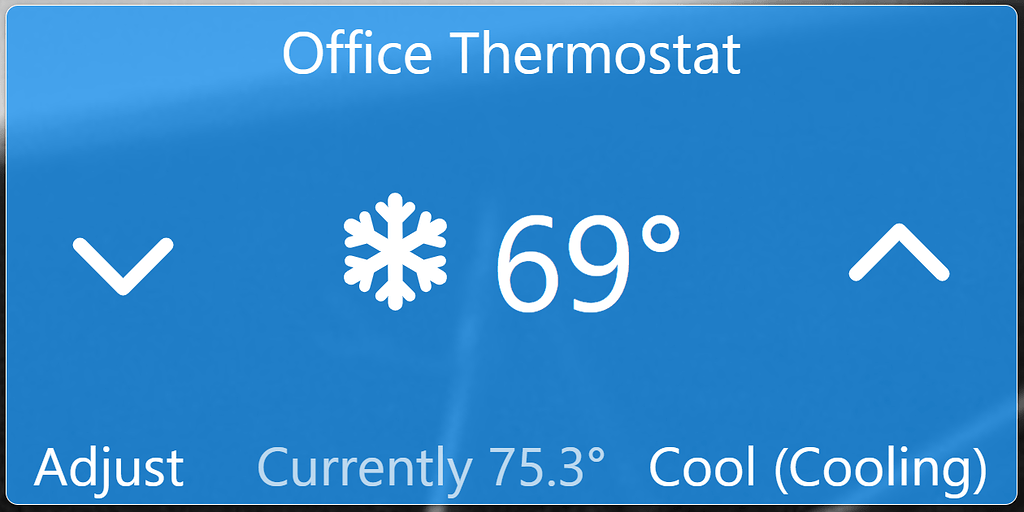 Centralite Pearl Thermostat Where does the value of