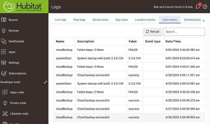 Hubitat C8 Stong Log 2024-05-02 at 10.36.43 AM