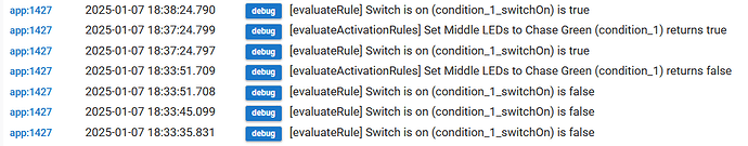 switch rule triggered logs