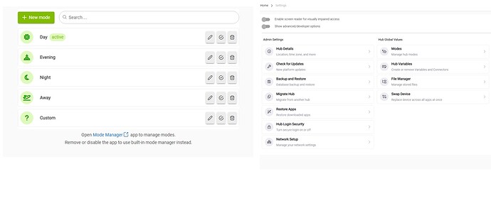 Modes-Settings