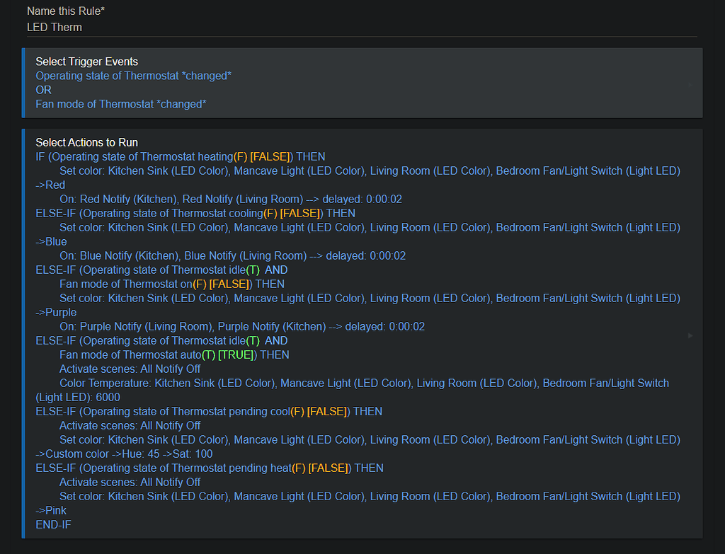 HVAC Status with Inovelli LED's Rules Examples Hubitat