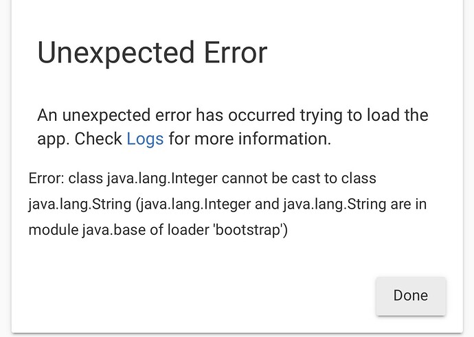 UNEXPECTED ERROR