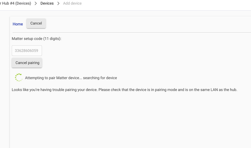 Need Help pairing first Matter Device - Devices - Hubitat