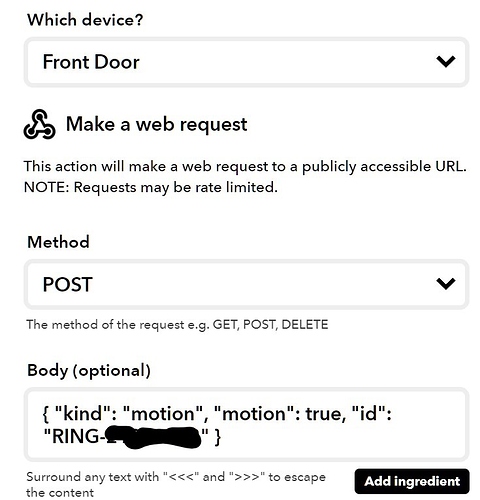 2020-08-11 19_37_23-If New Motion detected at Front Door, then Make a web request Settings - IFTTT
