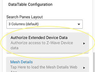 Authorize extended Z-Wave details