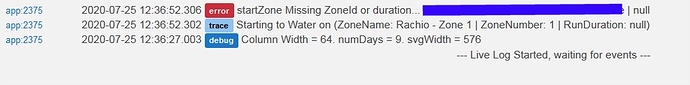missing zone duration