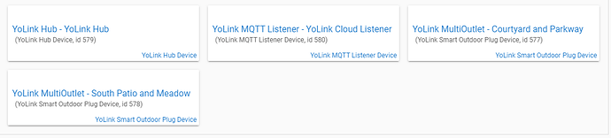 YoLink Multi-Outlet in Device List