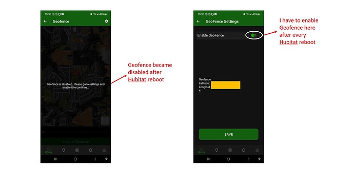 Geofence Disabled Issue after Hubitat Reboot