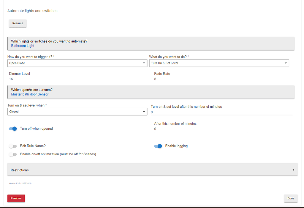 Basic Rule Error - Sunrise Action Error on GE Outdoor Switch - Basic Rules  - Hubitat