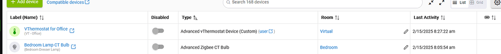 Sortability of new GUI used throughout new GUI - Feature Requests - Hubitat