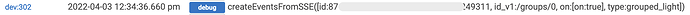 Log entry: createEventsFromSSE...