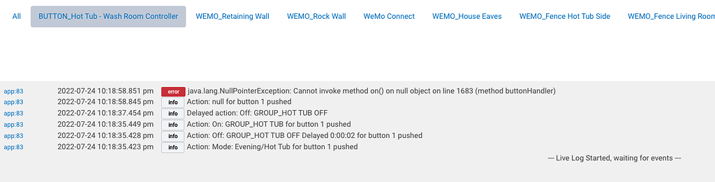 Help Debugging Error triggered on button push - Get Help - Hubitat