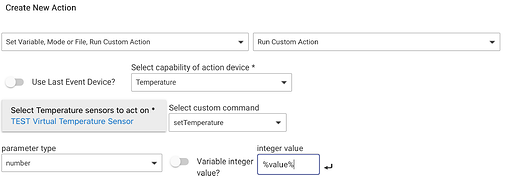 Screenshot of "Run Custom Action" in Rule Machine with options above