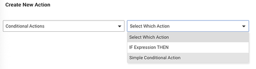 Screenshot of Conditional Actions > Simple Conditional Action
