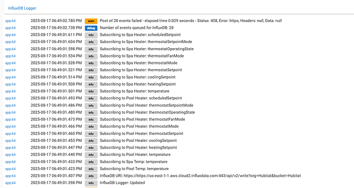 InfluxDB-Logger logs