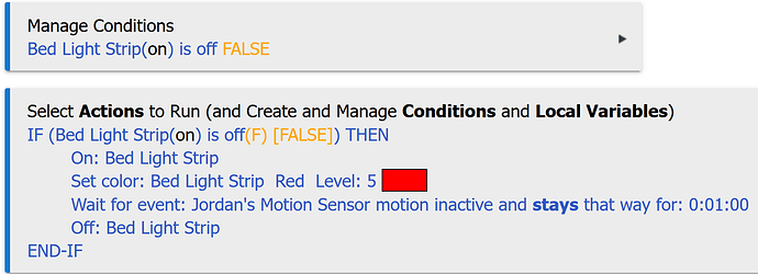 Motion Sensor Rule #1