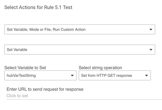 'Set variable' action with 'from HTTP response' selected
