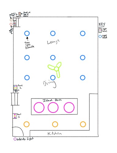 Downstairs light diagram