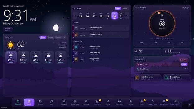 Home page at night