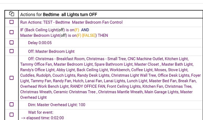 Bedtime  all Lights turn OFF - Rule 1592