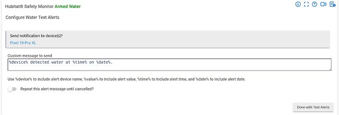 Configure Water Text Alerts