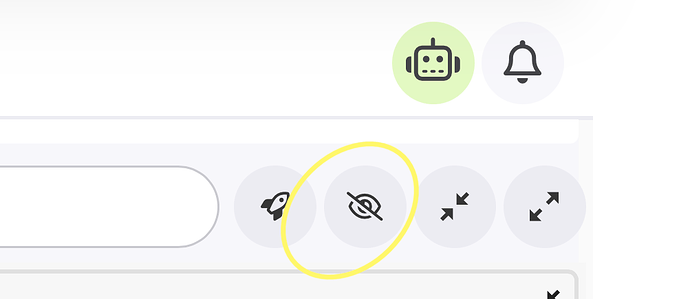 Eye icon on home page